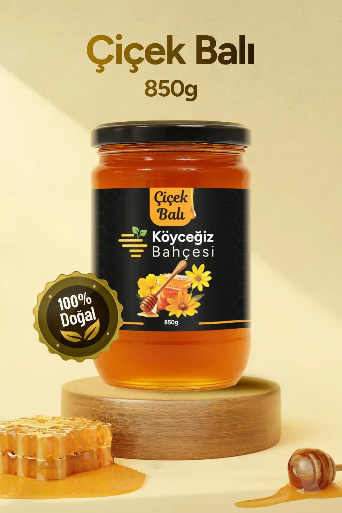 Köyceğiz Bahçesi Organik Çiçek Balı 850g Doğal ve Katkısız Sağlıklı Bal