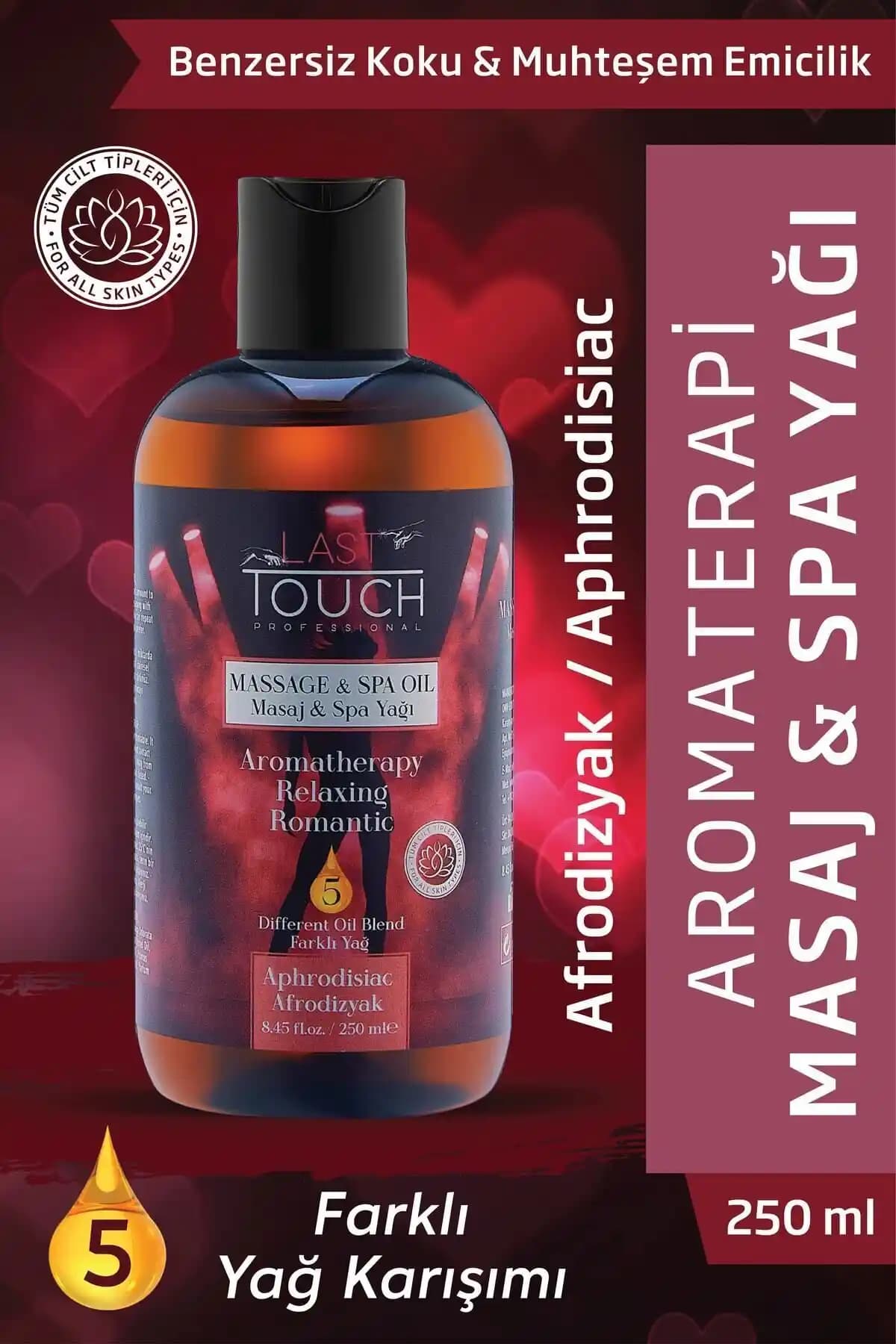 LAST TOUCH Masaj Yağı Aromaterapi A.f.r.o.d.i.z.y.a.k. 250 ml doğal ve rahatlatıcı özellikleriyle öne çıkar