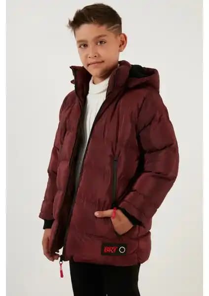 Lela İçi Peluş Astarlı Çıkarılabilir Kapüşonlu Erkek Çocuk Şişme Montu 5763038