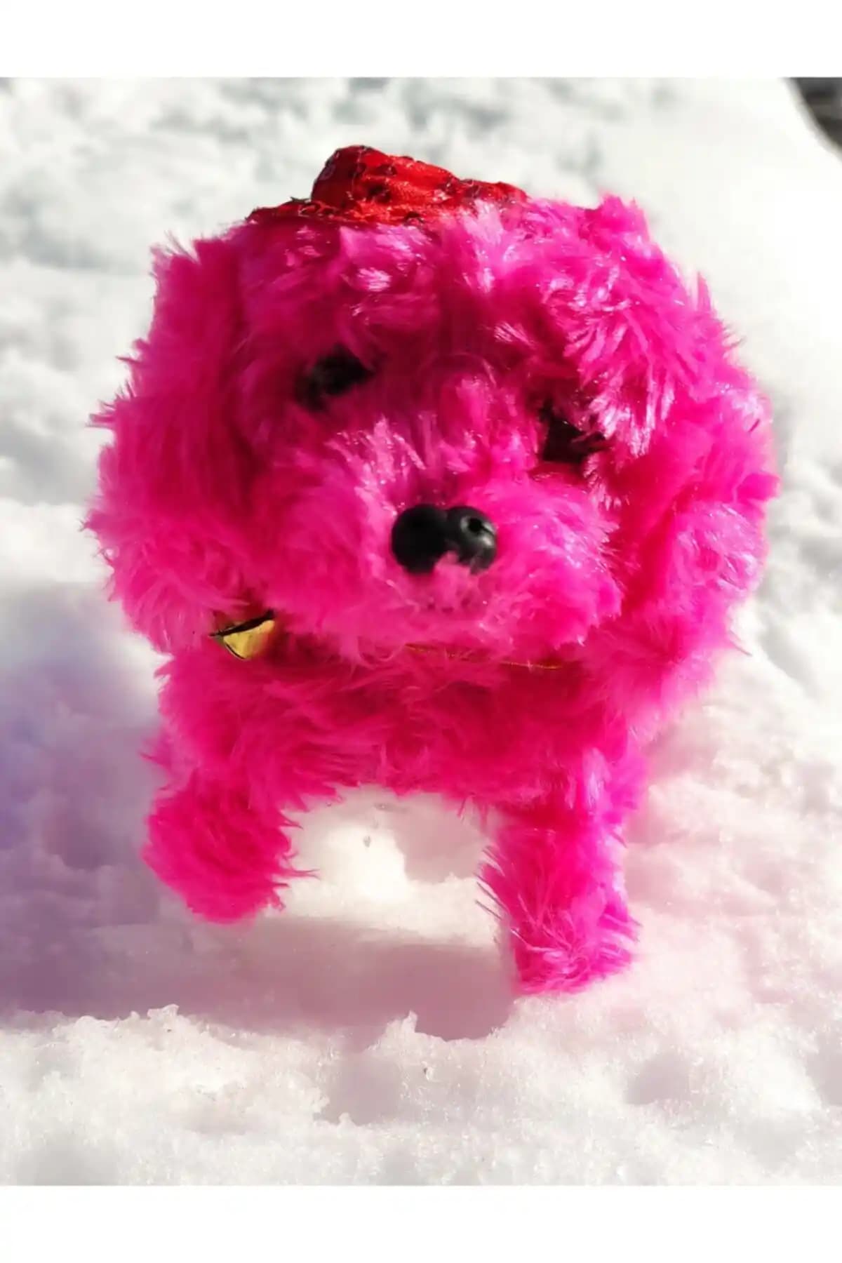 Mia Pembe Yürüyen ve Havlayan Peluş Köpek Çocuklar İçin Güvenli Eğlence Oyuncağı