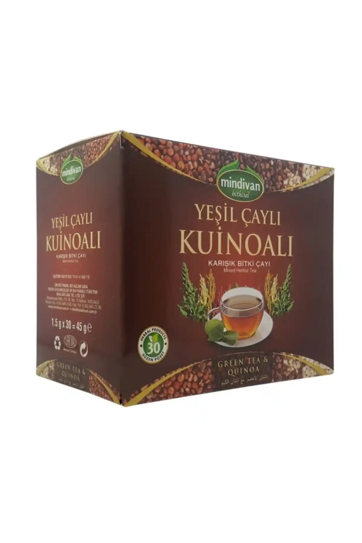 Mindivan Yeşil Çaylı Kinoa Karışık Bitki Çayı Sağlıklı ve Lezzetli Bir İçim Seçeneği