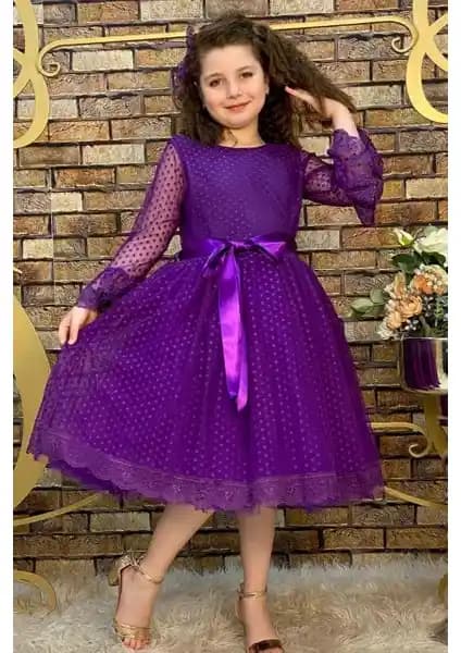 Mor Prenses Model Çocuk Abiyesi: Şıklık ve Konforu Bir Arada Sunan Zarif Tasarım