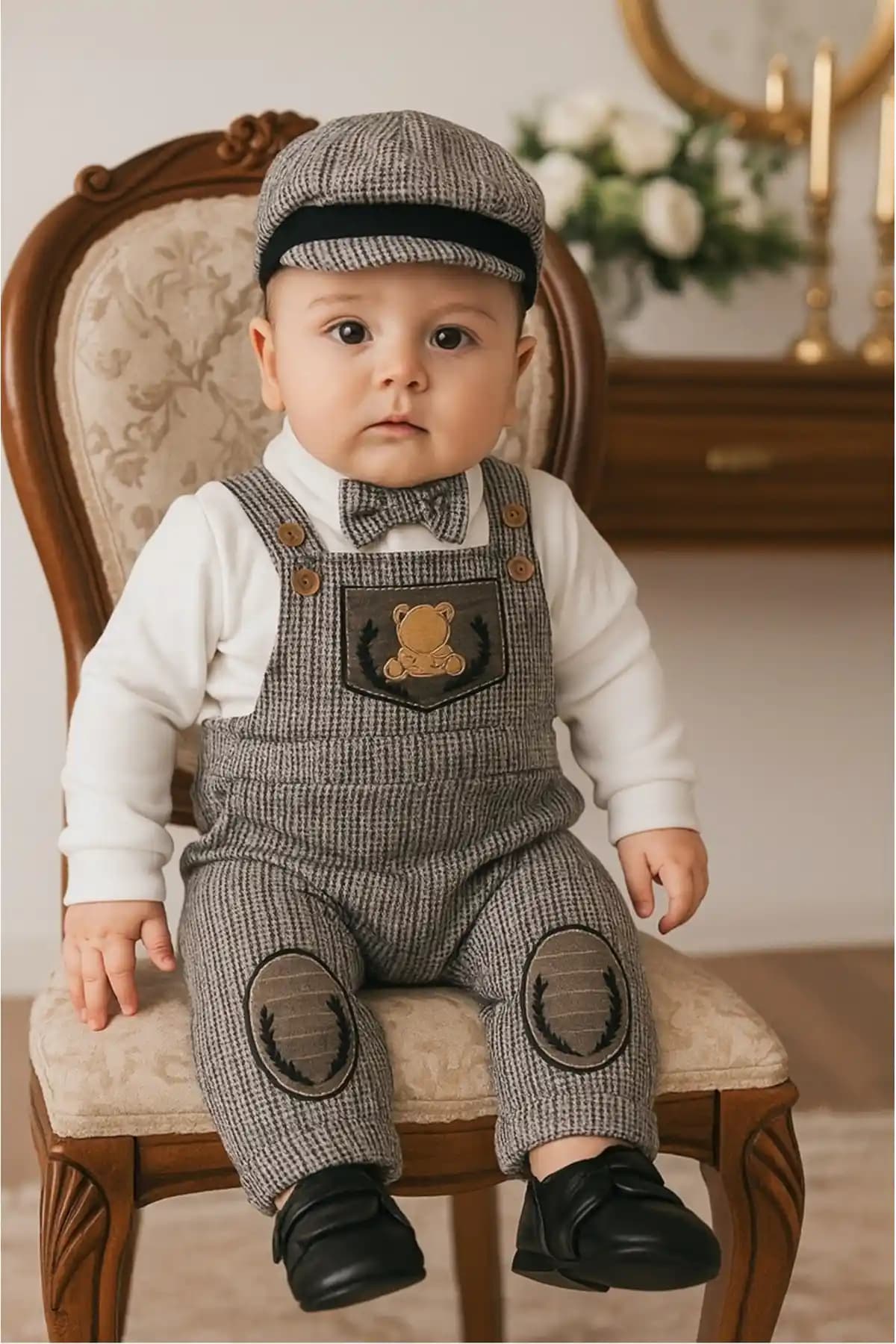 Murat Baby Erkek Bebek Kahverengi Salopet Takımı Modern ve Sürdürülebilir Tasarım