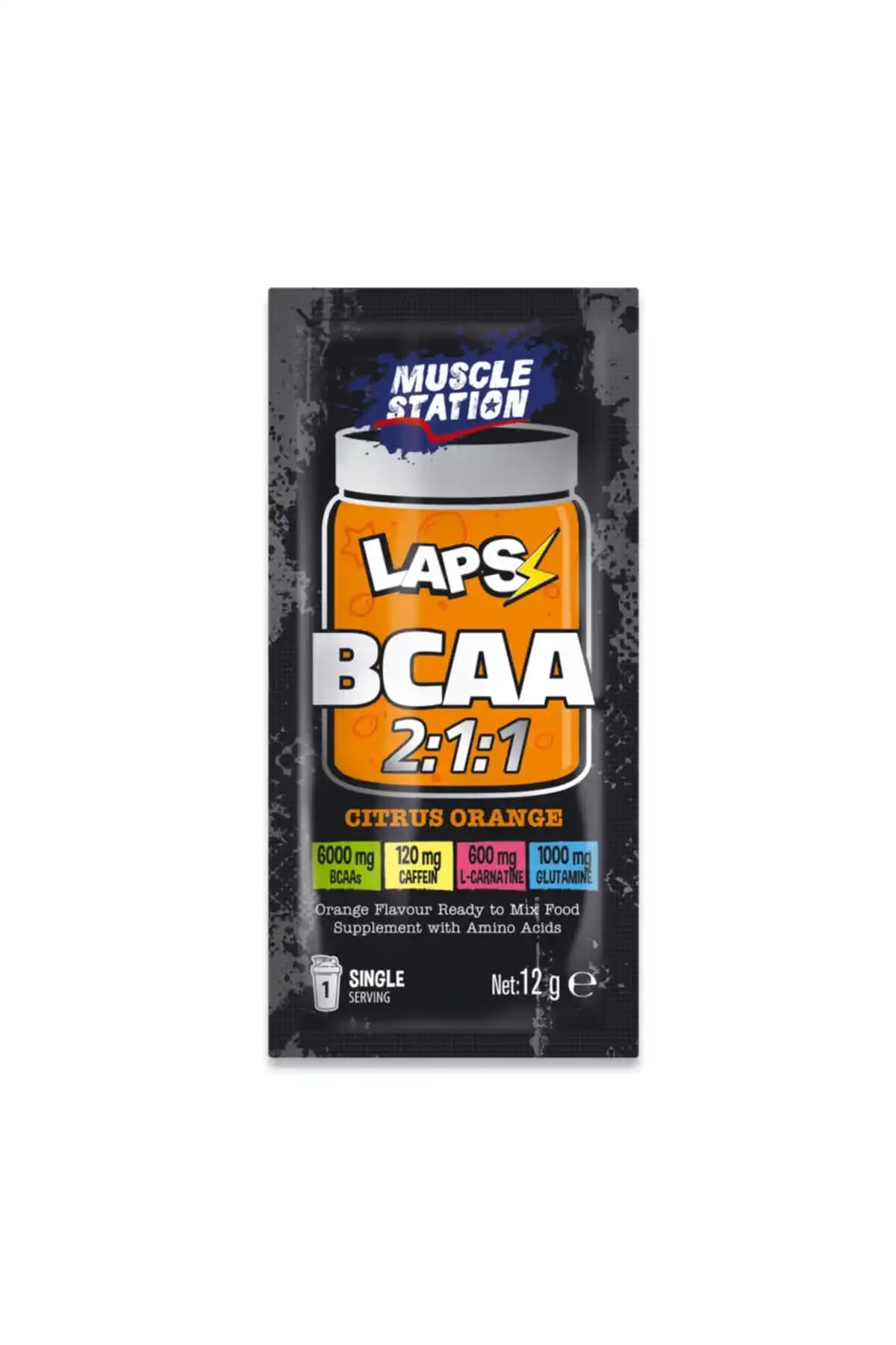 Muscle Station Laps BCAA Citrus Orange Kas Gelişimini Destekleyen Enerji ve İyileşme İçeceği