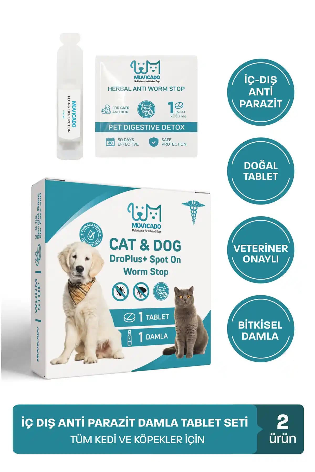 Muvicado Kedi İç Dış Bitkisel Parazit Damlası: Güvenilir ve Kolay Kullanımlı Doğal Koruma Ürünü