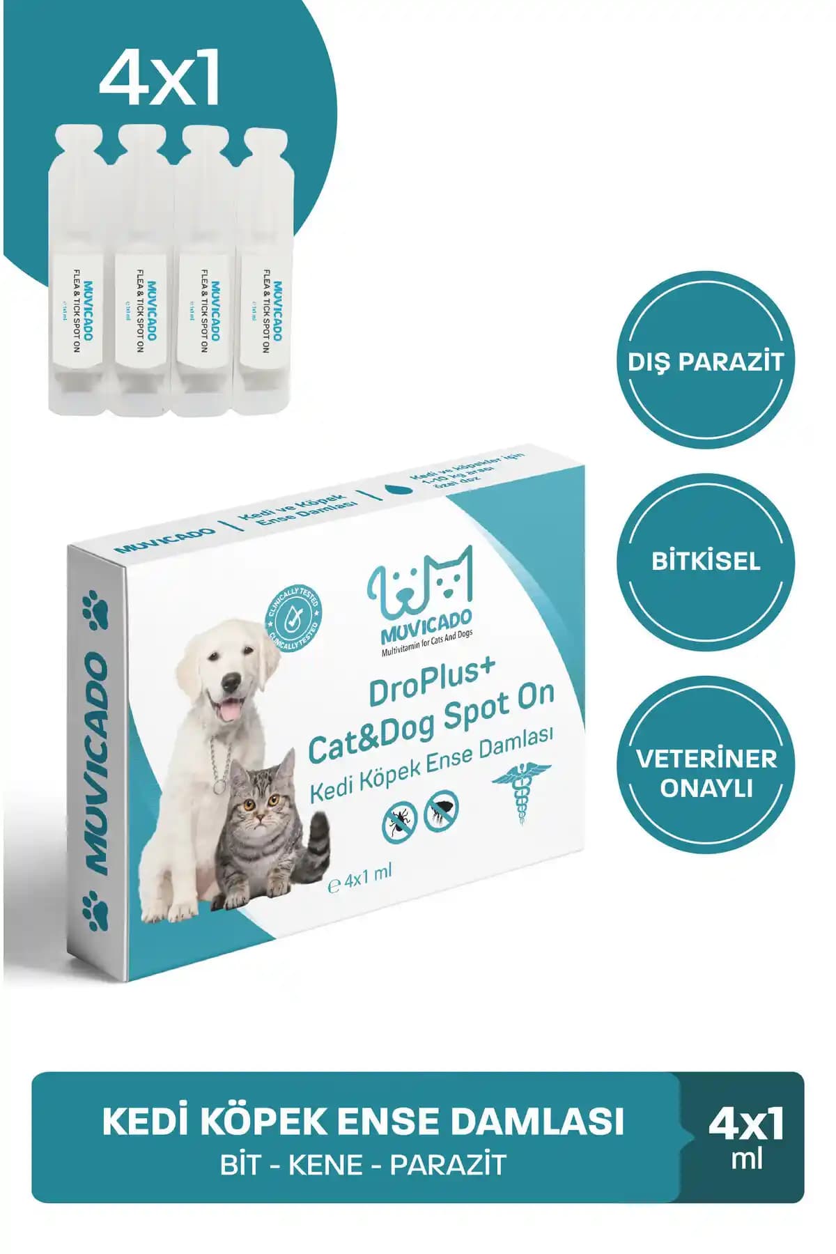 Muvicado Kedi ve Köpek Dış Parazit Damlası: Doğal ve Etkili Koruma Çözümü