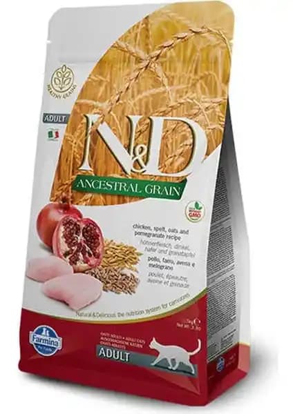 N&D Nd Düşük Tahıllı Tavuk ve Nar Yetişkin Kedi Maması 5kg İtalya Menşei Sağlıklı Beslenme