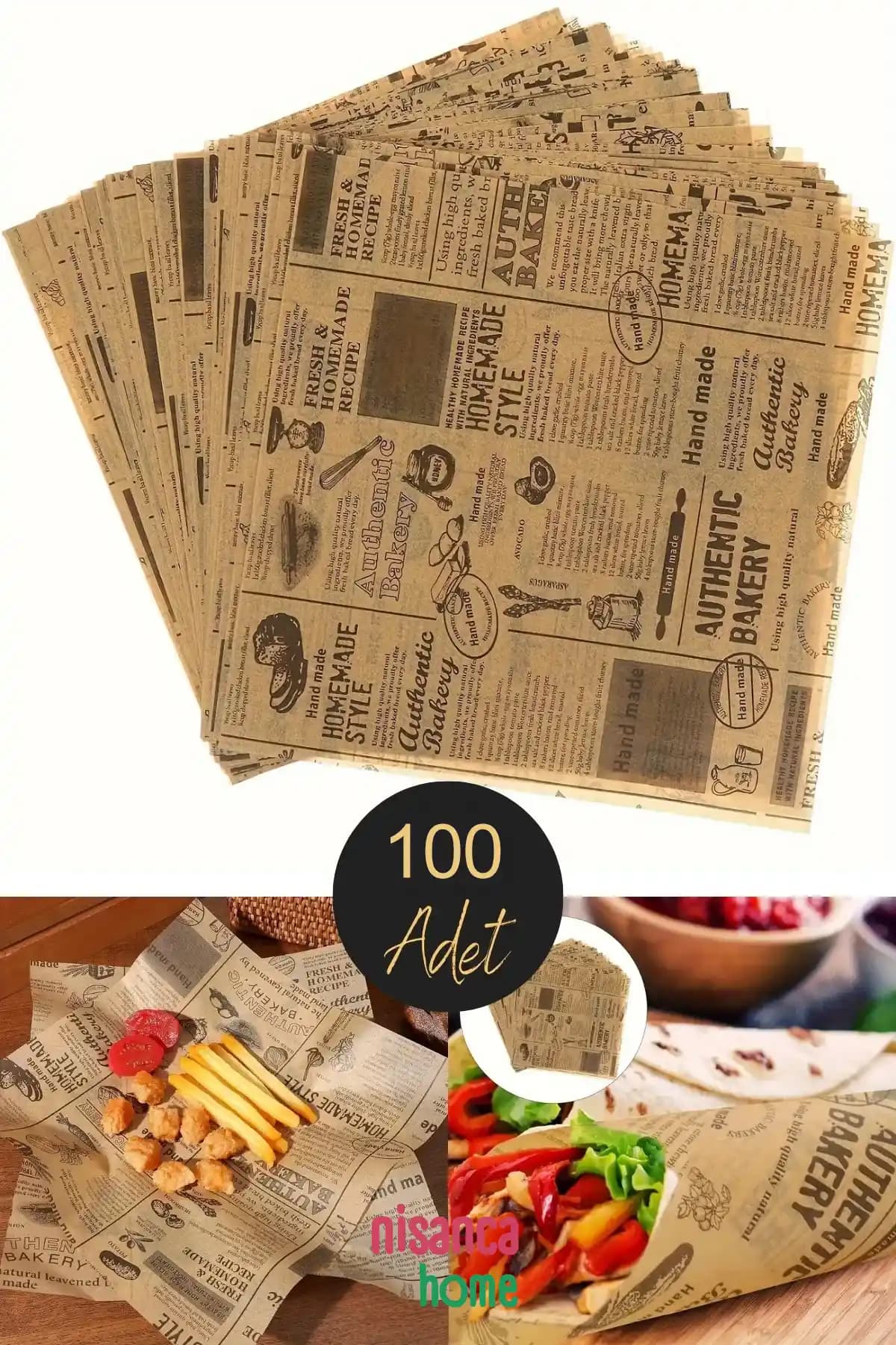 Nisanca Home Vintage Gazete Desenli Yağlı Sunum Kağıdı Ürün Özellikleri ve Kullanım Alanları