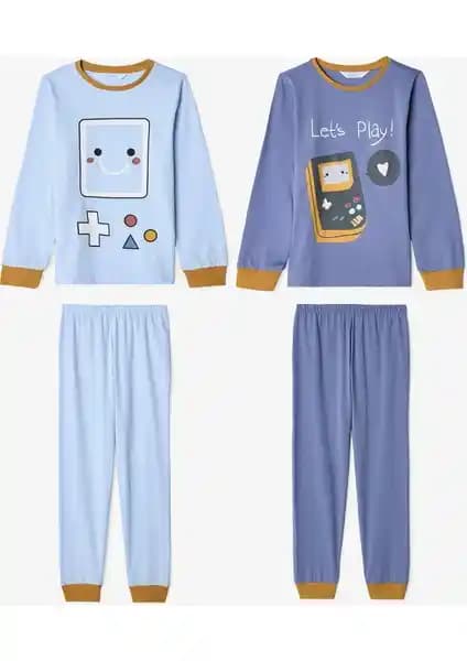 Penti Erkek Çocuk Let's Play Oyun Temalı Pamuklu Uzun Kollu Pijama Takımı