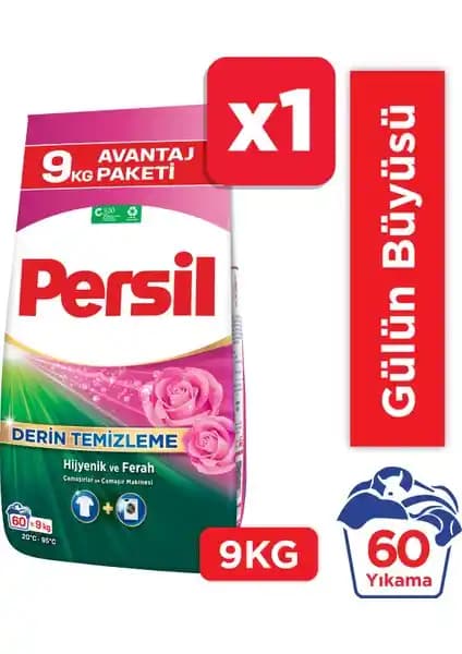 Persil Toz Çamaşır Deterjanı 9 Kg Büyük Paket ile Derin Temizlik ve Kalıcı Ferahlık