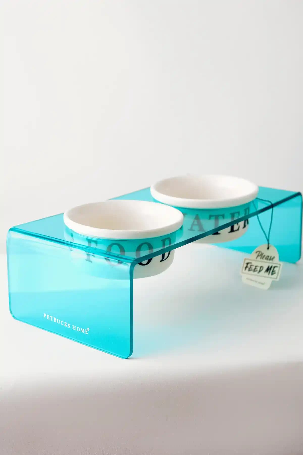 Petbucks Pet Aksesuarları Dekoratif Seramik ve Pleksi Mama ve Su Kabı 0-1 Litre Kapasite