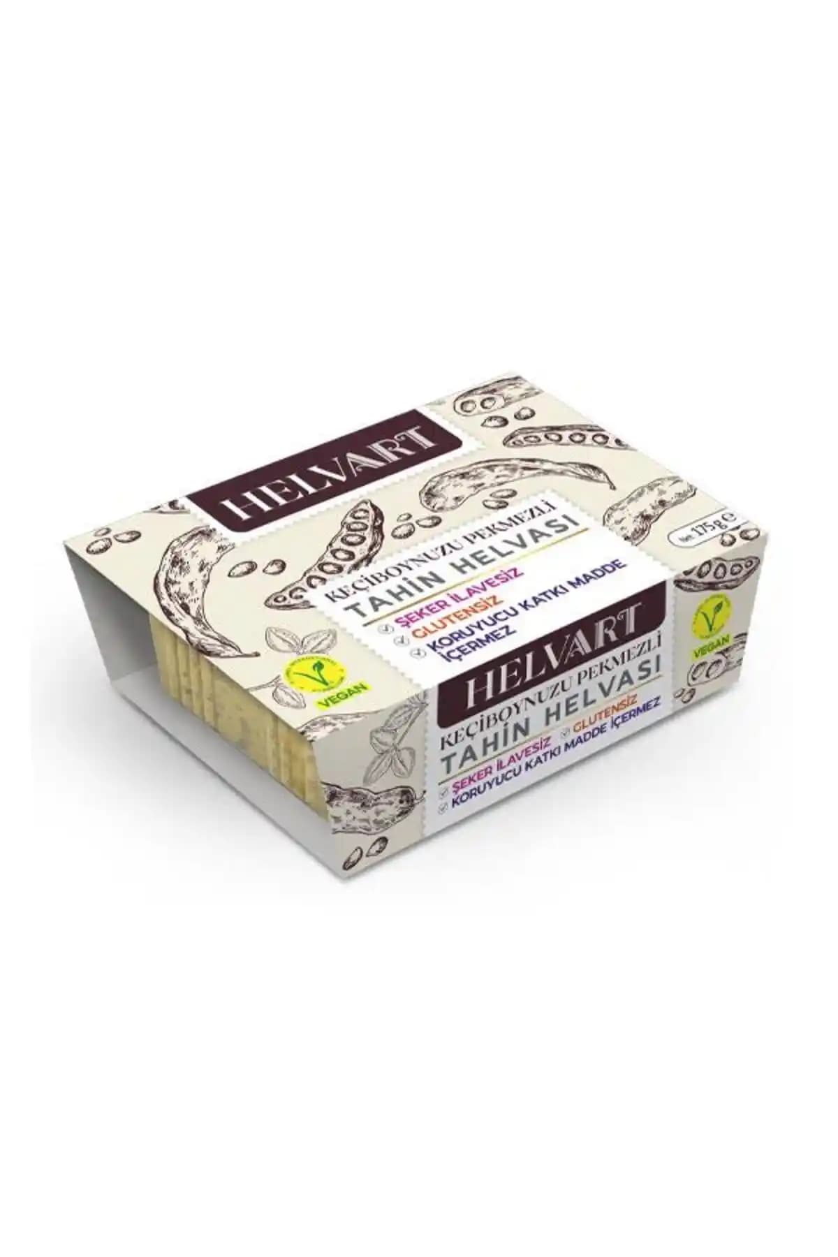 Pols Gourme Helvart Doğal Keçiboynuzu Pekmezli Tahin Helvası Sağlıklı ve Vegan Dostu Tatlı