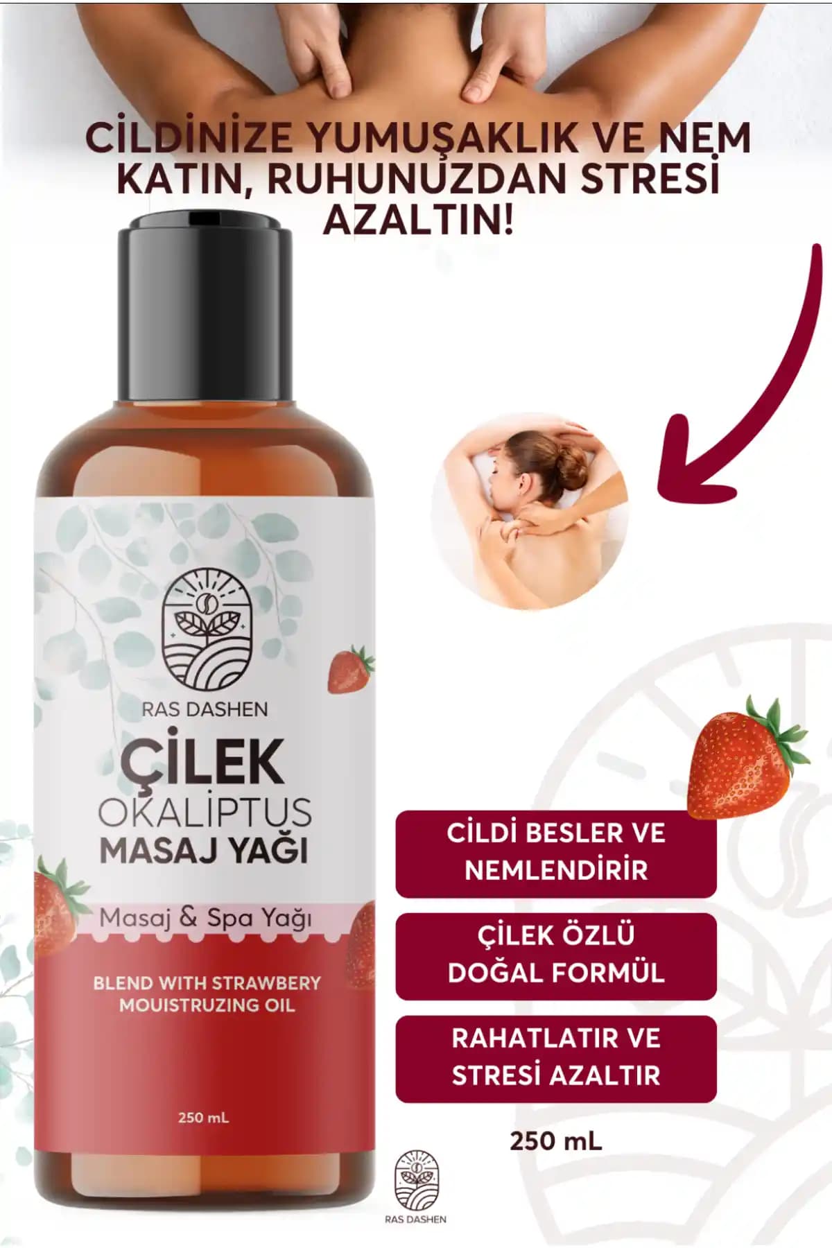 RAS DASHEN Premium Kalite Masaj Yağı Doğal İçeriklerle Rahatlama ve Cilt Bakımı