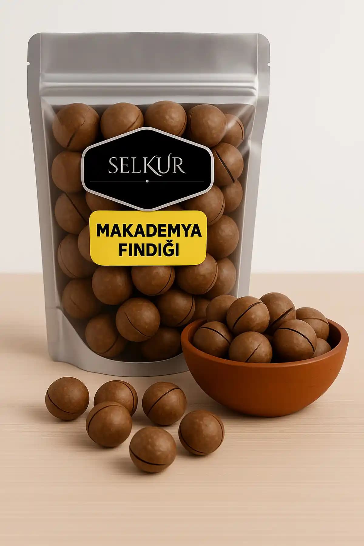 SELKUR Kabuklu Kavrulmuş Makademya Fındığı 1kg Sağlıklı ve Lezzetli Atıştırmalık Alternatifi