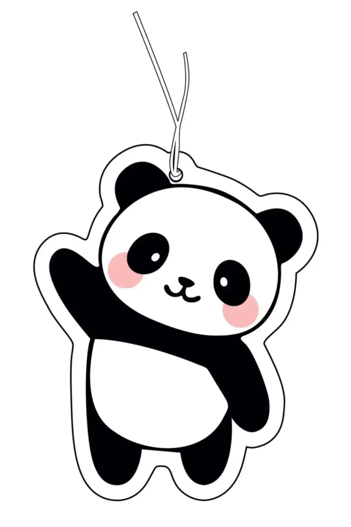 Sevimli Panda Tasarımlı Dekoratif Oto Kokusu ve Aksesuarı ile Aracınıza Renk Katın