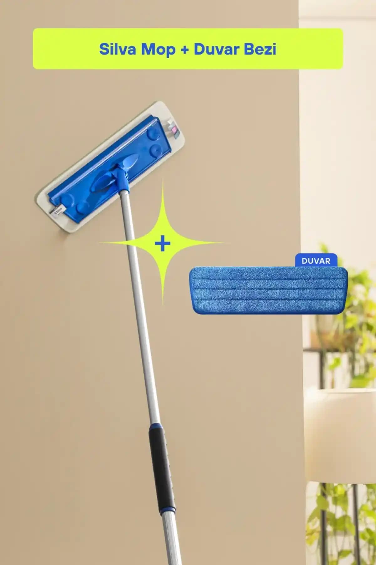 Silva Ultrafiber Mop Tekli Set ile Yüksek ve Zor Ulaşılabilen Yüzeylerin Temizliği