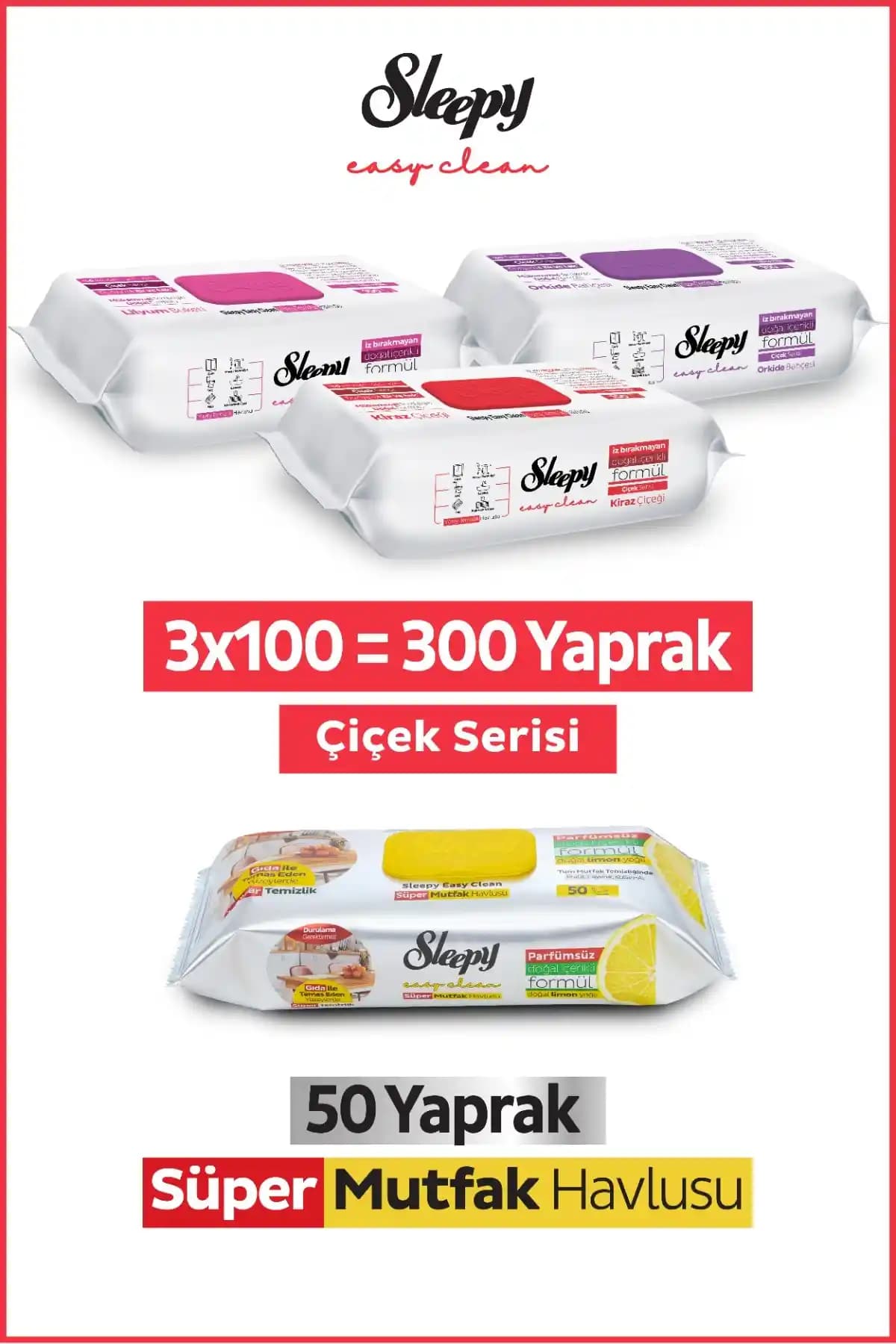 Sleepy Easy Clean Çiçek Serisi ve Limon Yağlı Mutfak Temizlik Mendili ve Havlusu Ürün Tanıtımı
