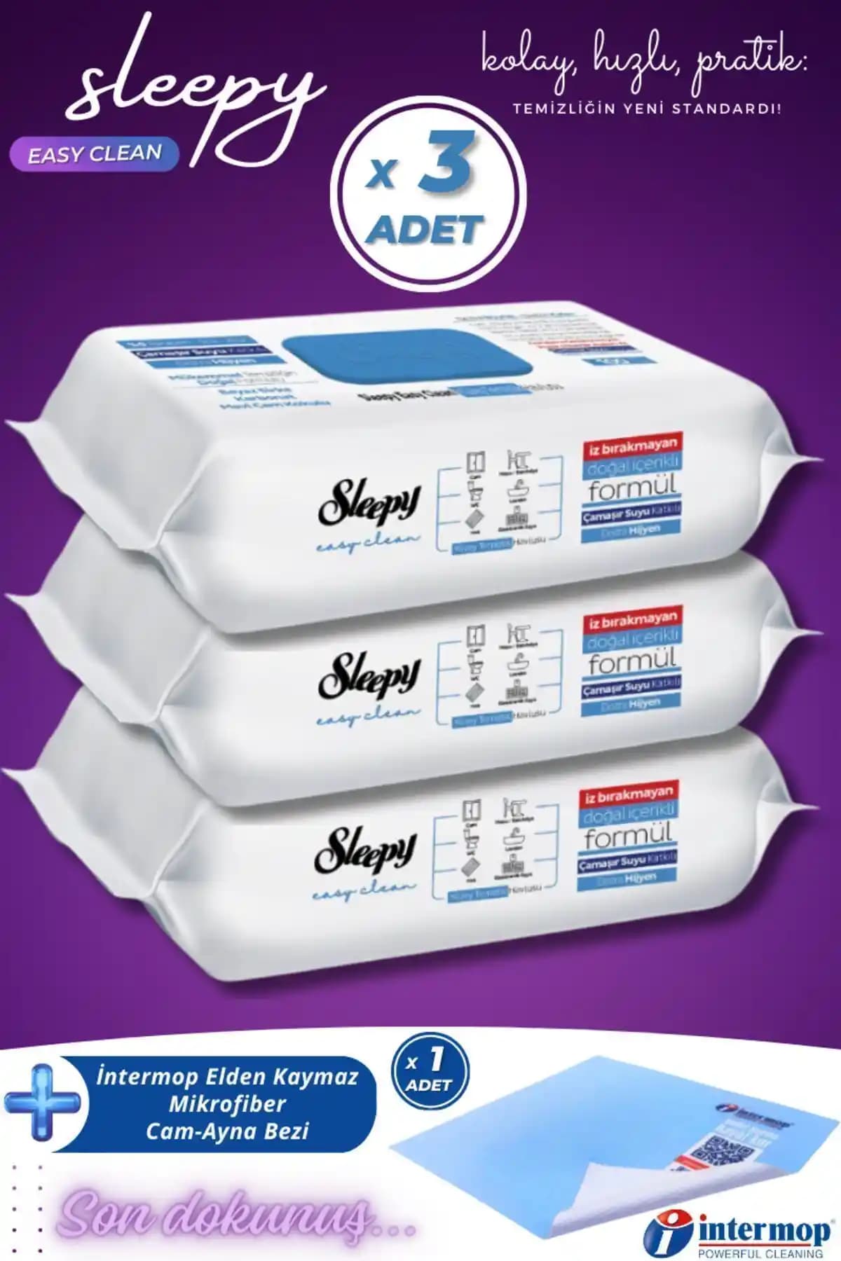 Sleepy Easy Clean Yüzey Temizleme Havlusu Doğal ve Pratik Temizlik Çözümü