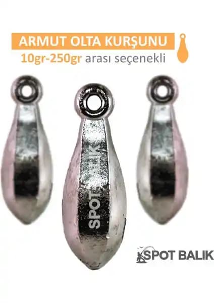 Spotbalık Armut Tipi Olta Kurşunu 10G-250G Çeşitleri ile Balıkçılık Deneyiminizi Geliştirin