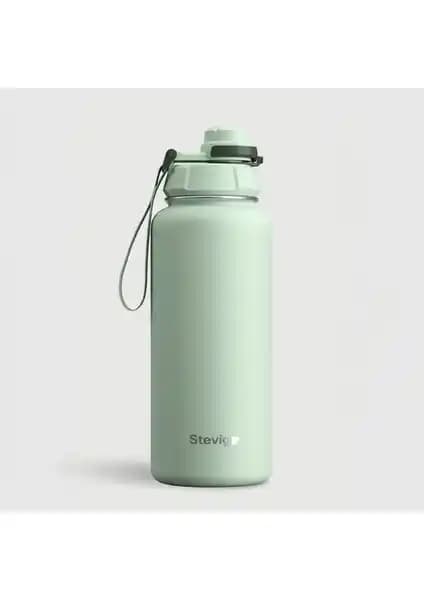 Stevig 1 Hand Leak-Proof Çelik Termos 1000 Ml Smoke Green Güçlü ve Şık Tasarım