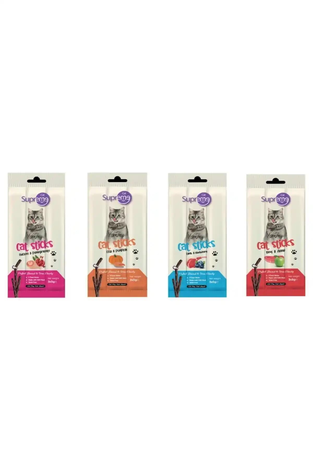 Supreme Cat 4'lü Kedi Ödül Çubukları Sağlıklı ve Lezzetli Atıştırmalık Alternatifi