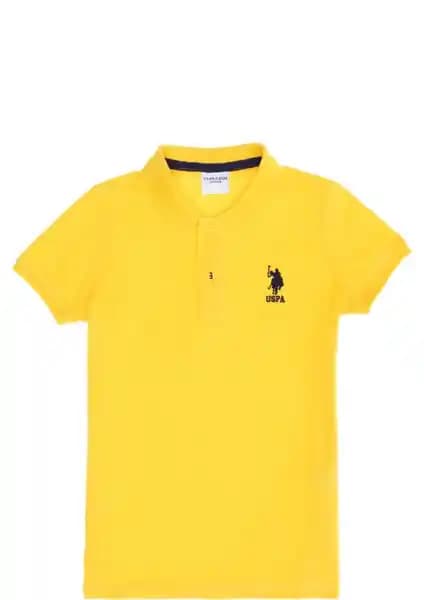 U.S. Polo Assn. Erkek Çocuk Koyu Sarı Tişörtü Günlük Kullanım ve Şıklık İçin Uygun