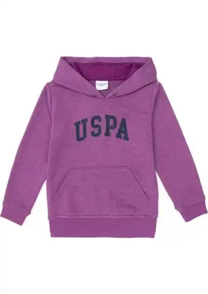 U.S. Polo Assn. Erkek Çocuk Menekşe Kapüşonlu Basic Sweatshirt Günlük Kullanım İçin Uygun