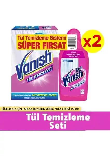 Vanish Tül Temizleyici Seti ile Perdelerinizi Derinlemesine Temizleyin ve Parlatın