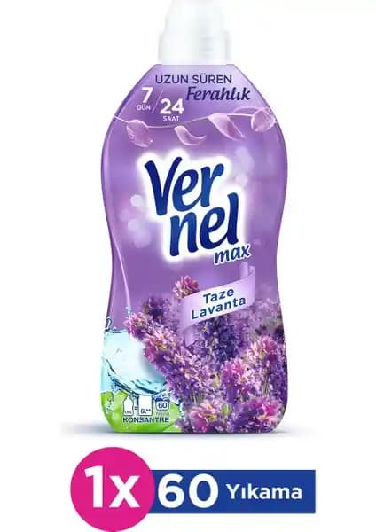 Vernel Max Konsantre Taze Lavanta Çamaşır Yumuşatıcısı Kalıcı Koku ve Yumuşaklık Sağlar