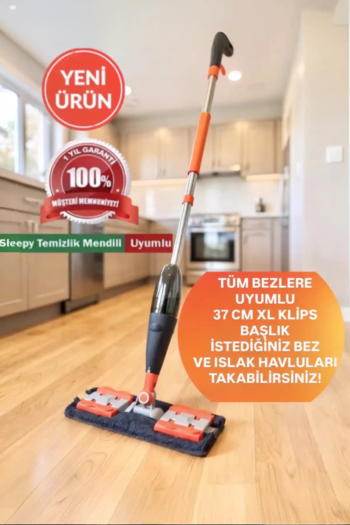 VestareX Sprey Mandallı Mop ile Kolay ve Hızlı Temizlik Çözümü