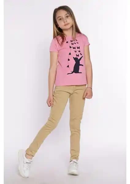 Zepkids Restfull Kız Çocuk Gabardin Pantolon Günlük Şıklık ve Konfor Sunar