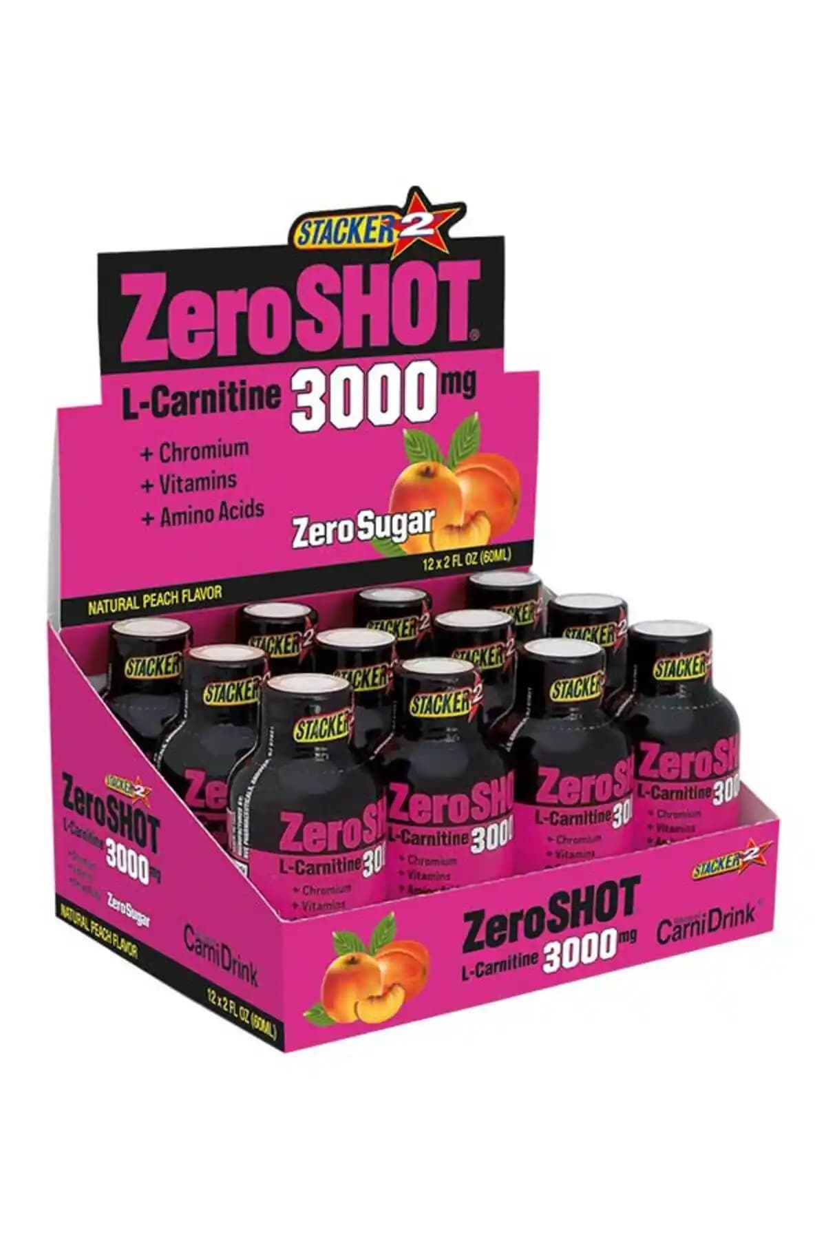 Zero Shot L-Karnitin Şeftali Aromalı Enerji ve Performans Artırıcı Takviye Ürünü
