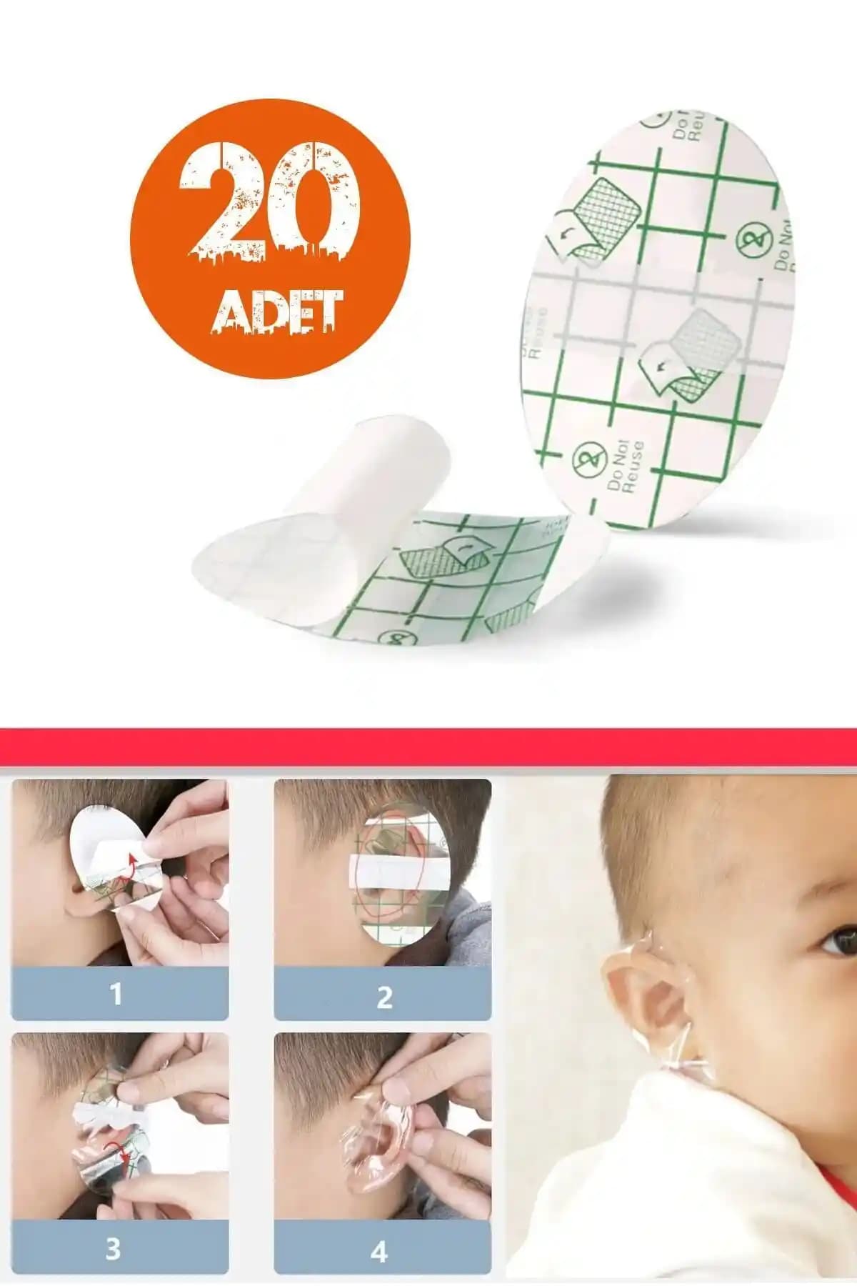 Hombak Bebek ve Çocuklar İçin Su Geçirmez Kulak Bantları Yüzme Güvenliği ve Konforu