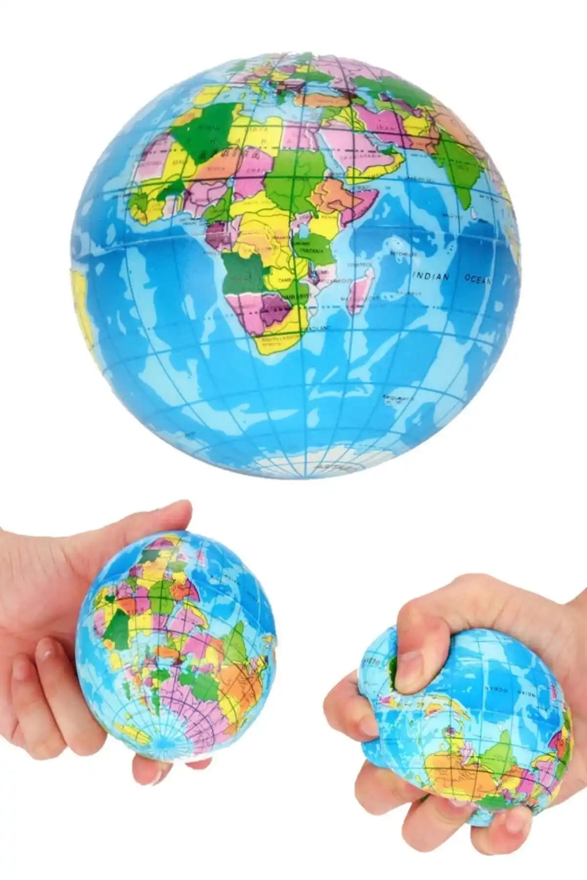 RoseRoi Dünya Desenli Popit Stres Topu Çocuklar ve Yetişkinler İçin Eğlenceli ve Geliştirici Oyuncak