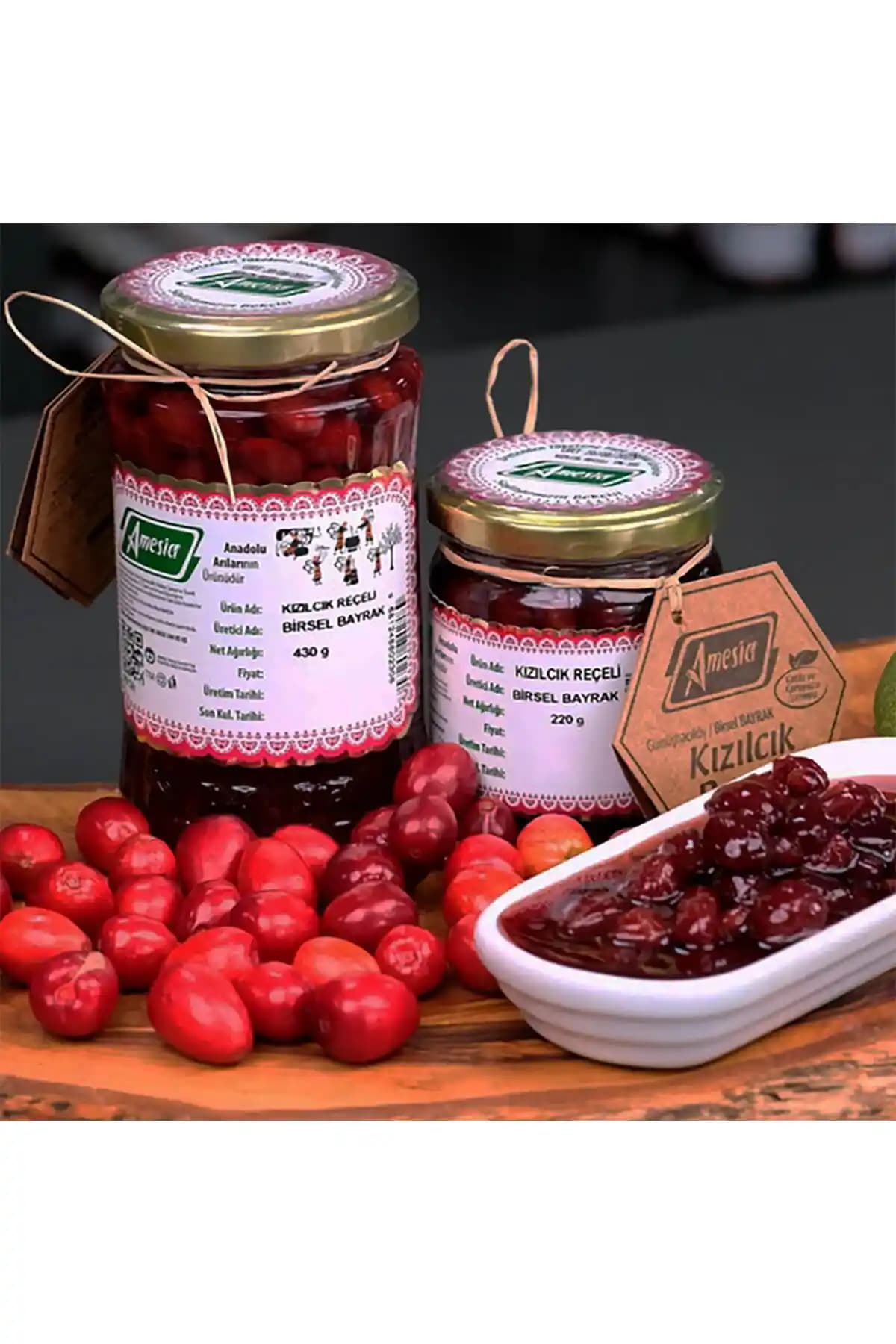 Amesia Kızılcık Reçeli 430 G Doğal Tat ve Sağlıklı Alternatif