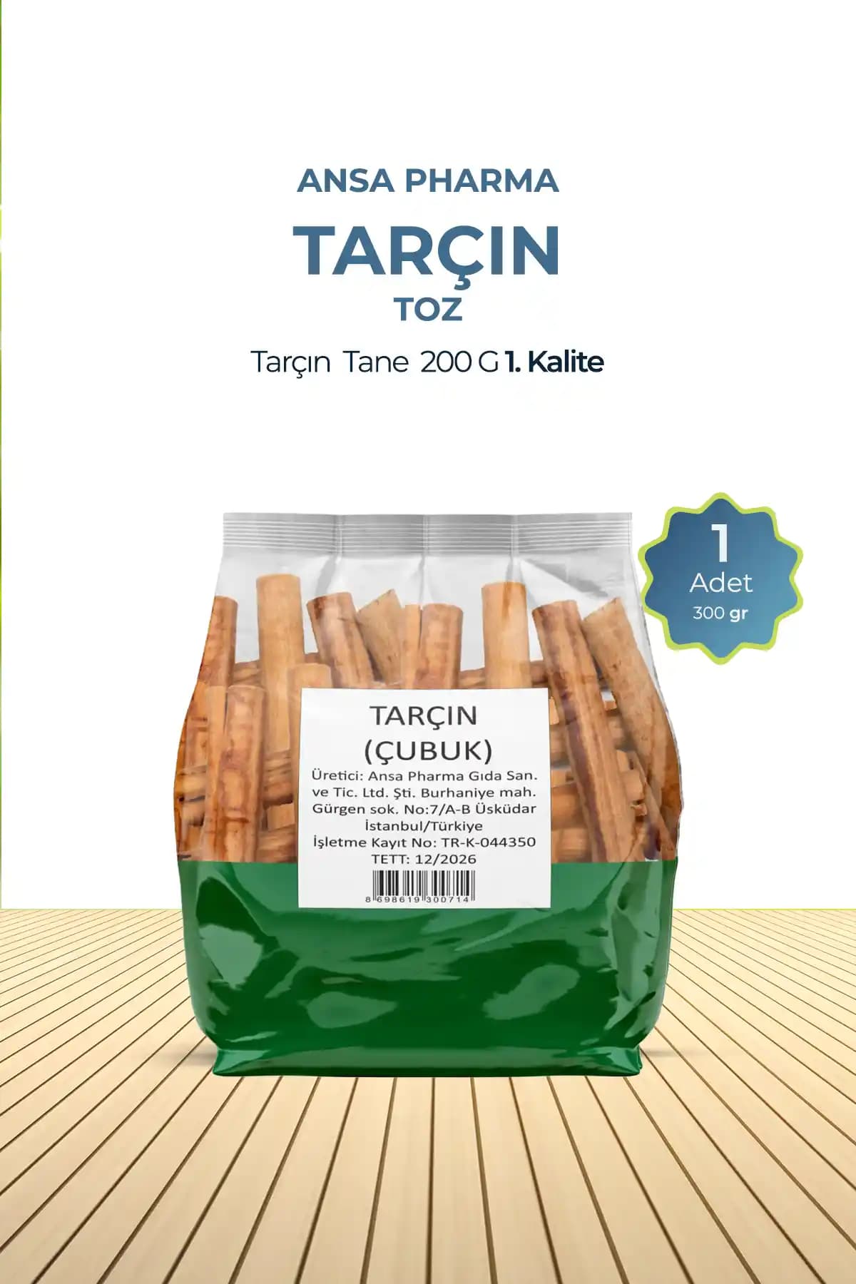 Ansa Pharma Tarçın Çubuk 1. Kalite 200 G Doğal Baharat Sağlıklı ve Güvenilir Ürün