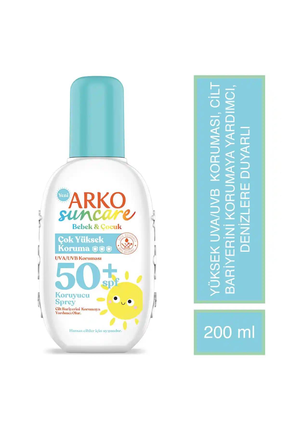Arko Suncare SPF 50+ Bebek ve Çocuklar İçin Yüksek Koruma Spreyi Güvenli Güneş Koruma Çözümü