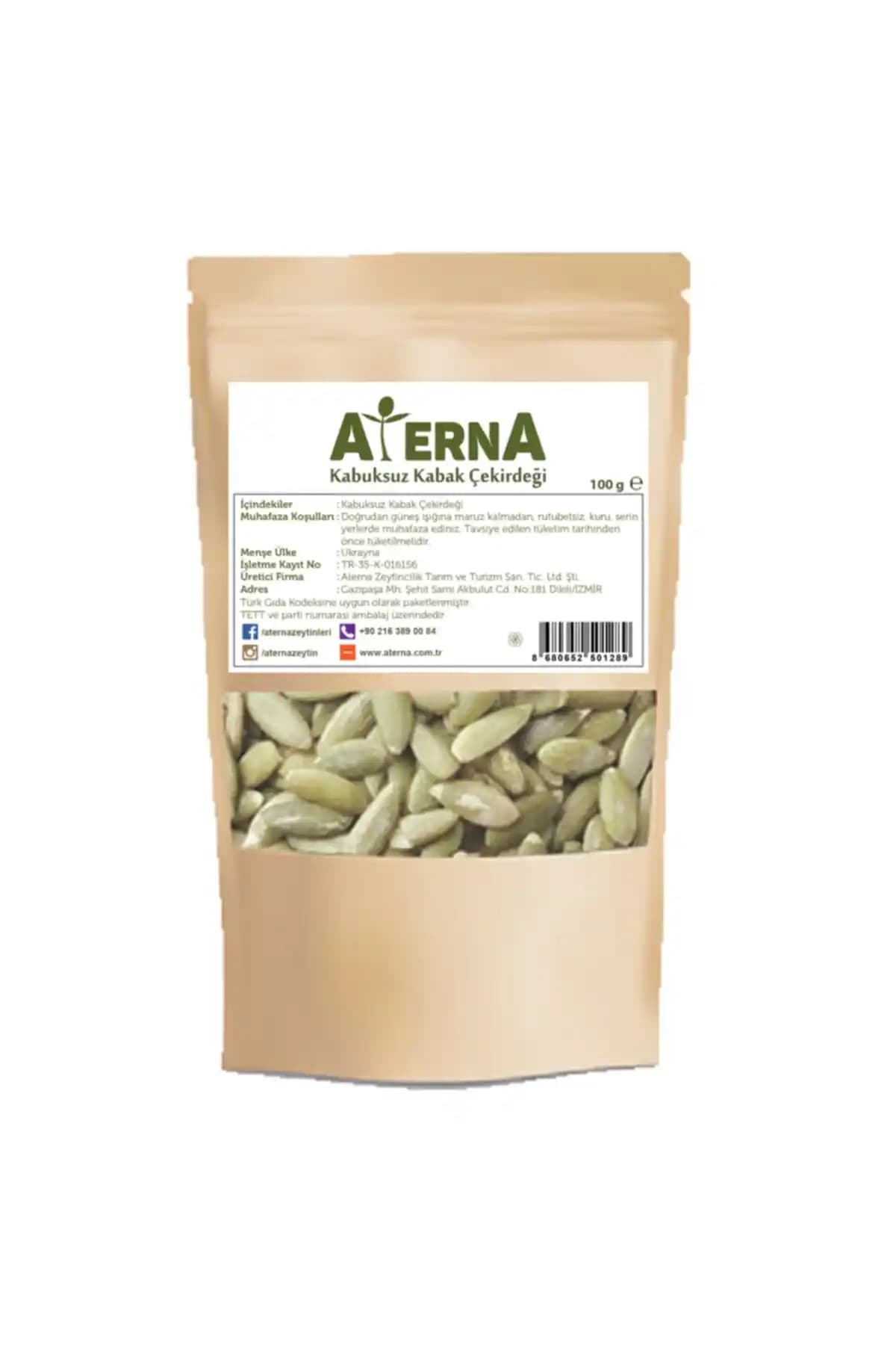 Aterna Kabuksuz Kabak Çekirdeği 100g Sağlıklı ve Besleyici Atıştırmalık Alternatifi