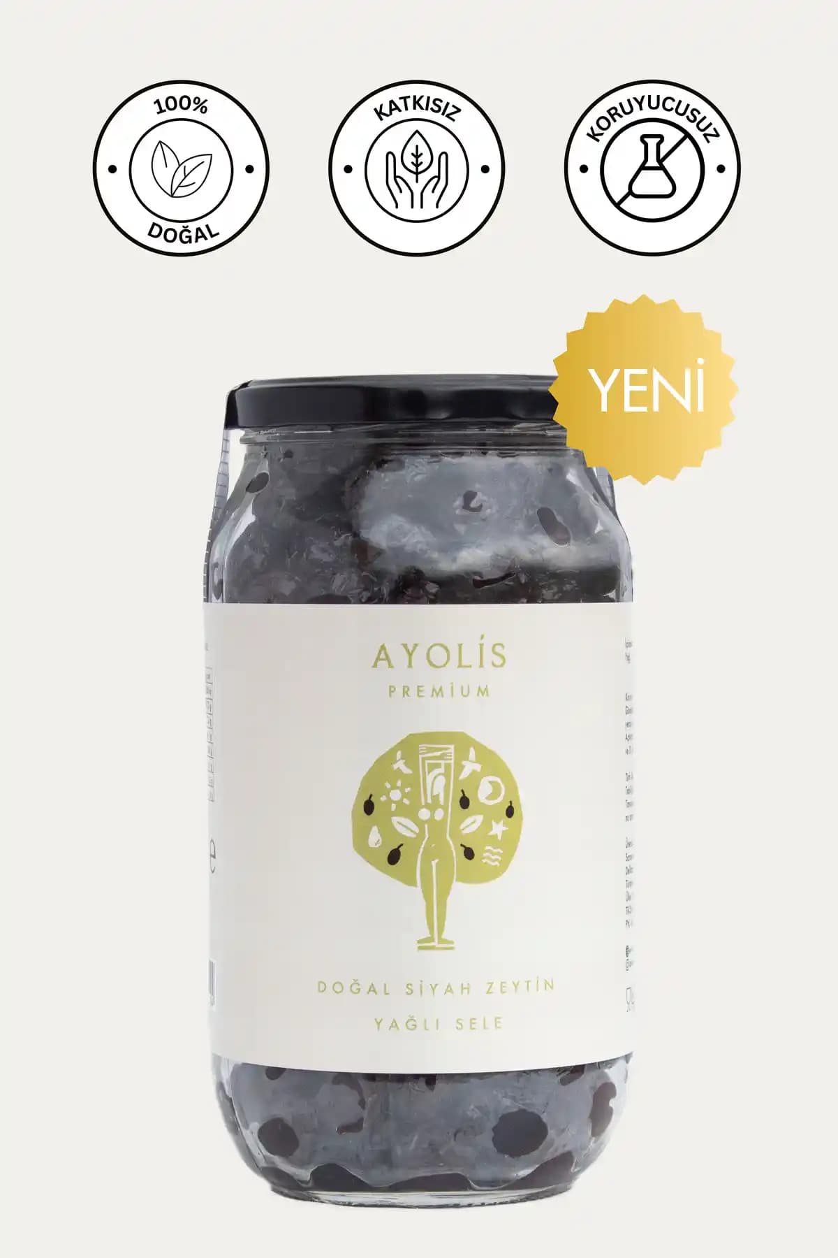 Ayolis Premium Gurme Siyah Zeytin 650g Türkiye Menşeli Doğal ve Lezzetli