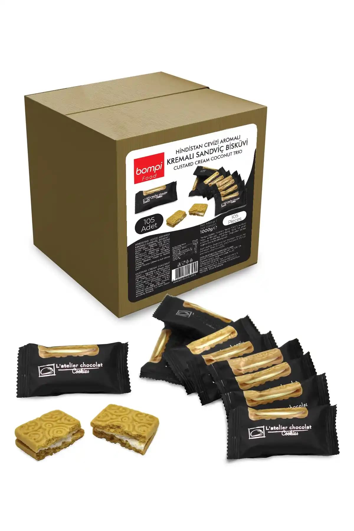 BOMPİ Hindistan Cevizi Aromalı Kremalı Tek Paketli Bisküvi Ürünü Hakkında Detaylı Bilgi ve Özellikler