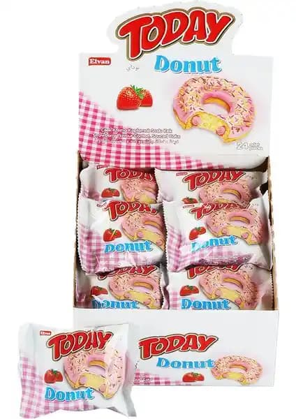 Elvan Today Donut Kek Çilekli: Yumuşak ve Ferahlatıcı Çilek Aromalı Tatlı Atıştırmalık