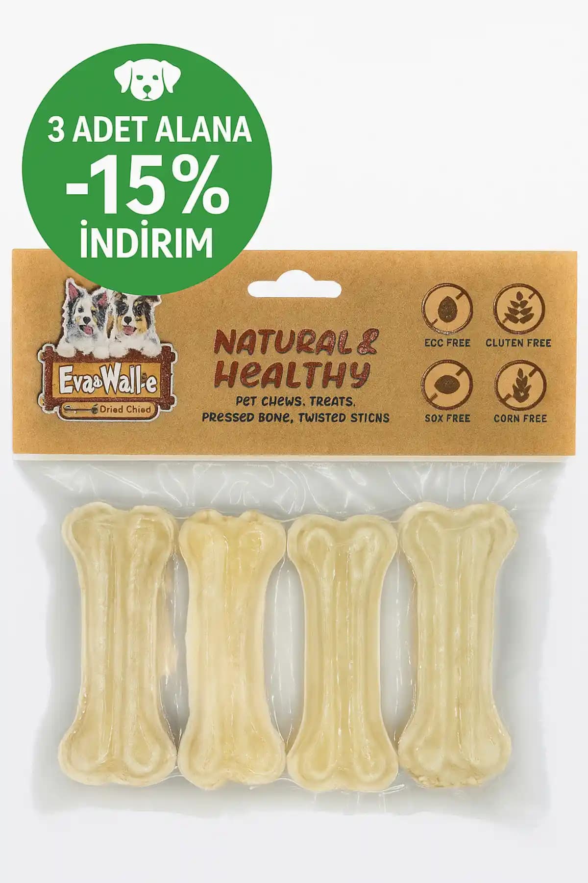 Eva & Wall-e Köpek Kemiği: Küçük Irk ve Yavru Köpekler İçin Doğal Çiğneme Ürünü