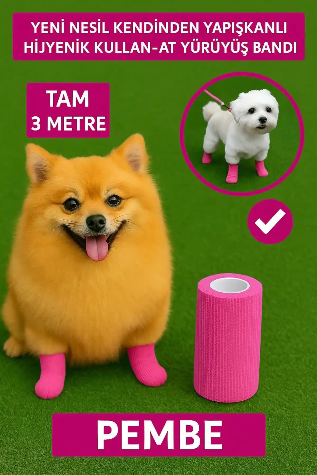 Kendinden Yapışkanlı Hijyenik Köpek Yürüyüş Bandı Pratik ve Güvenli Kullanım İçin