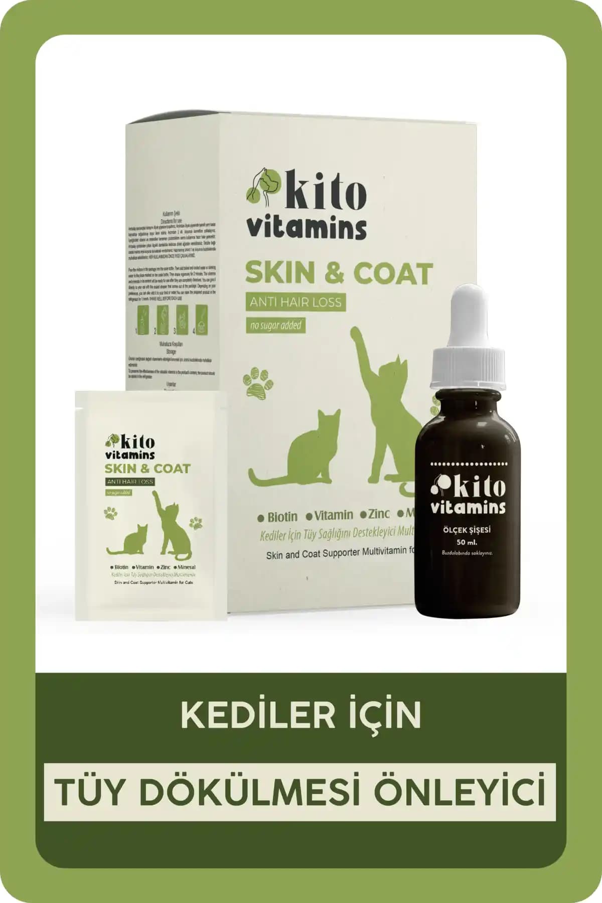 Kito Skin & Coat Kediler İçin Multivitamin: Tüy Sağlığını Destekleyen Güçlü Bir Çözüm