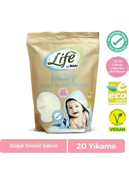 Life by Fakir Doğal Bebek Granül Sabun 1 Kg: Hassas Ciltler İçin Çevre Dostu Temizlik Çözümü