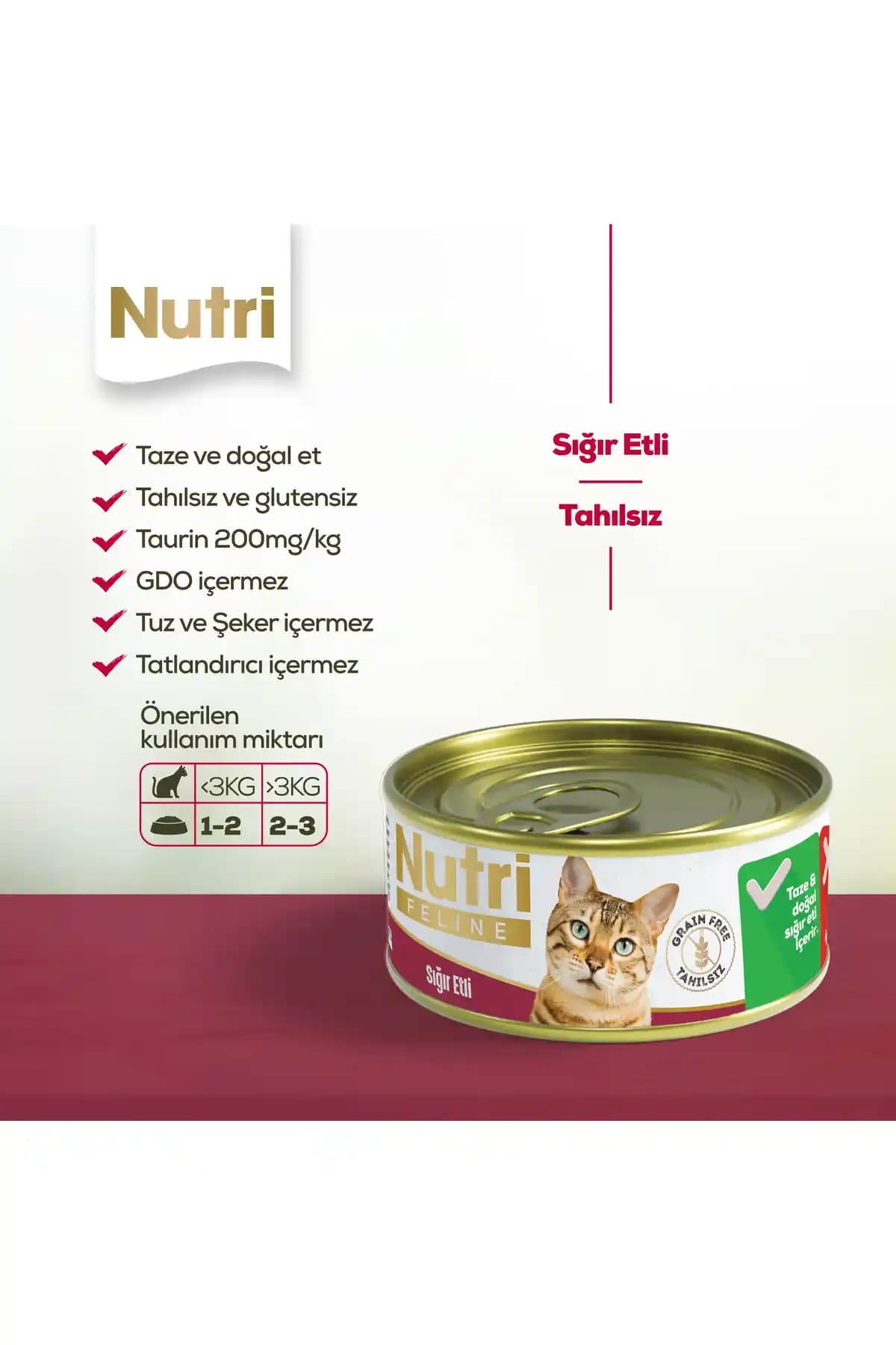 Nutri Feline Sığır Etli Tahılsız Yetişkin Kedi Maması İncelemesi ve Özellikleri