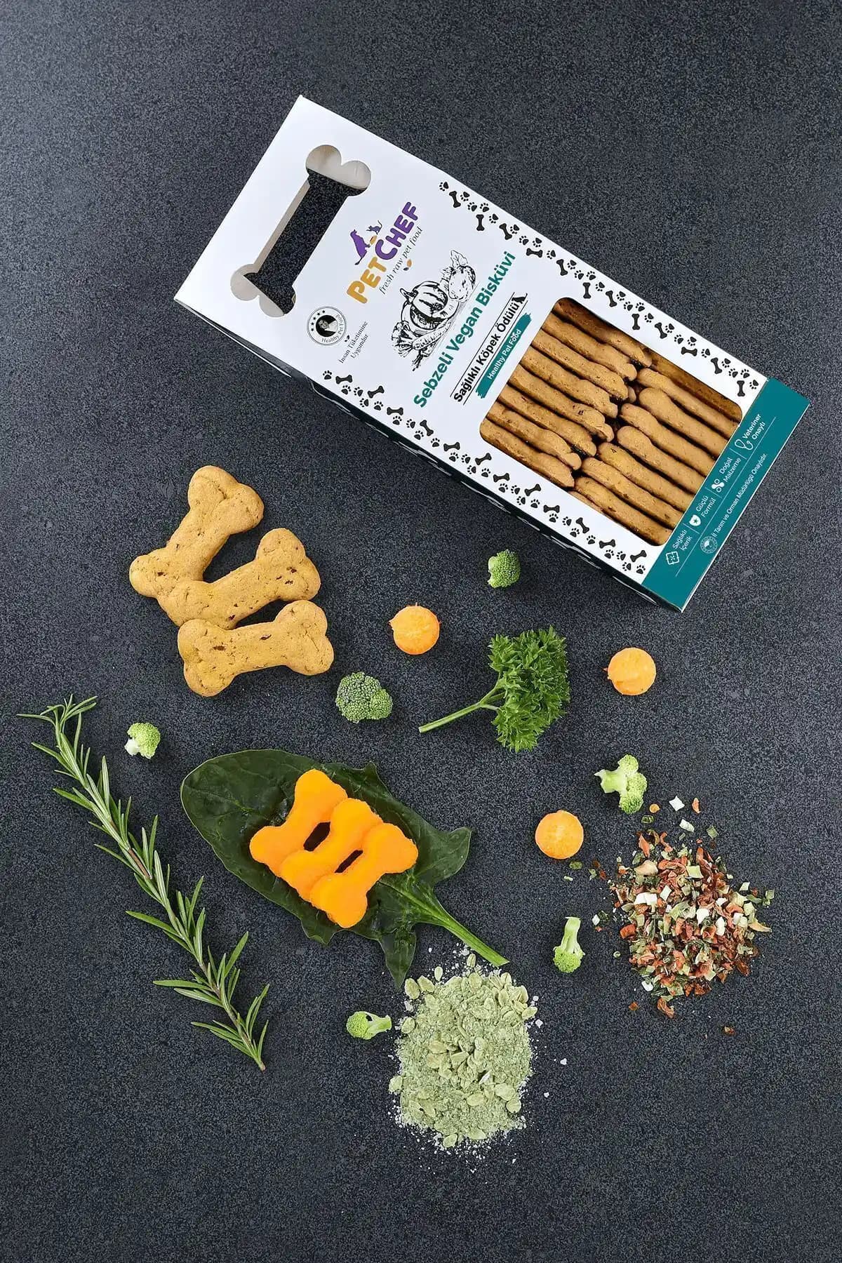 PetChef Sebzeli Vegan Bisküvi: Doğal ve Sağlıklı Köpek ve Kedi Ödülü Seçenekleri