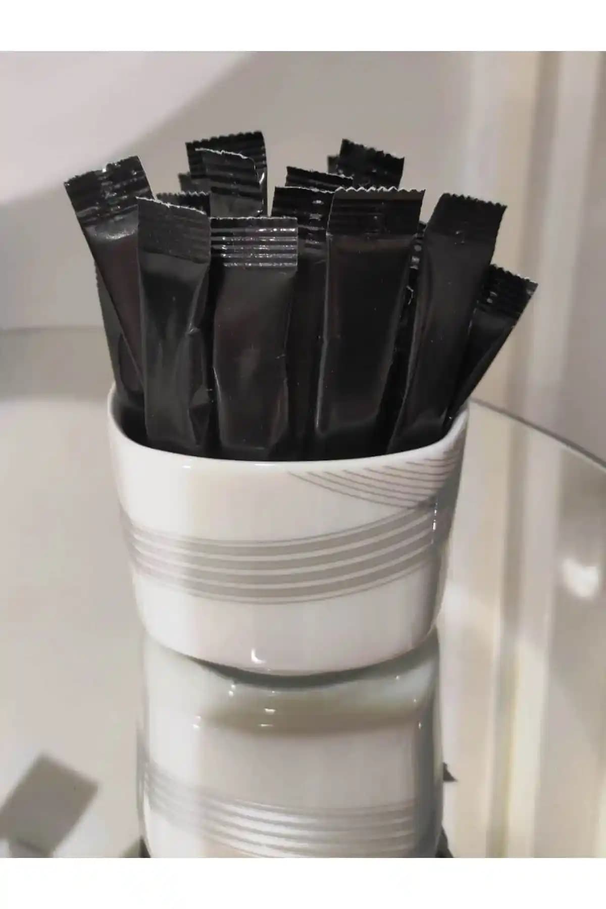 Sek Şeker Stick Siyah Baskısız Pratik Hijyenik Çay ve Kahve Servisi Çözümü