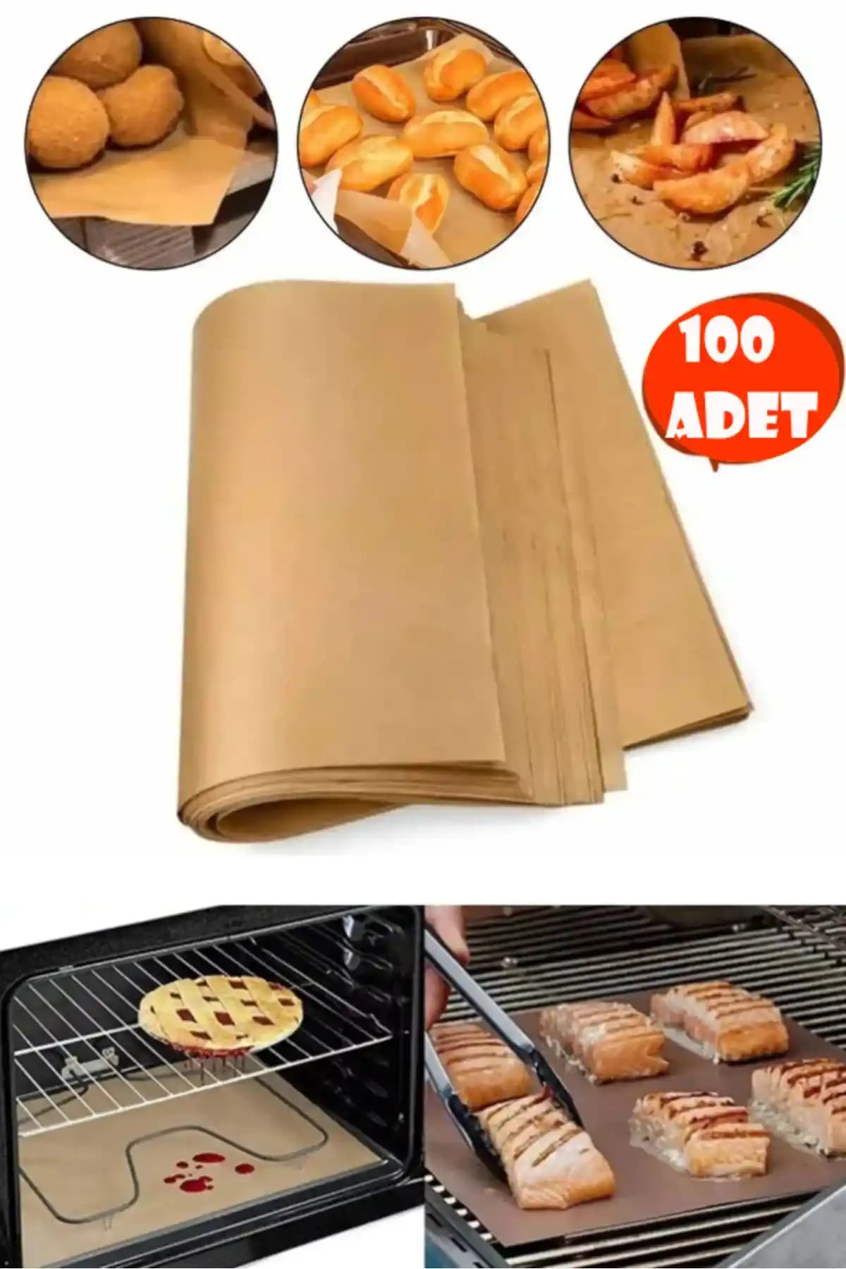 Vigentino 100 Adet Kendinden Yağlı Fırın Kağıdı - Pratik ve Ekonomik Mutfak Çözümü