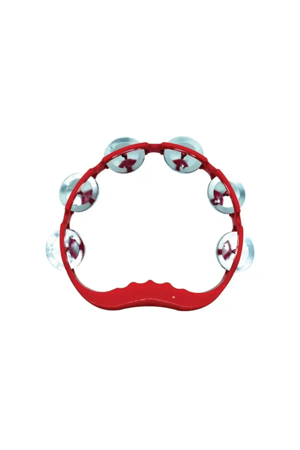 Cansüs 10'lu Plastik Zilli Tef Kırmızı 14cm Pratik ve Dayanıklı Çocuk Eğlencesi İçin